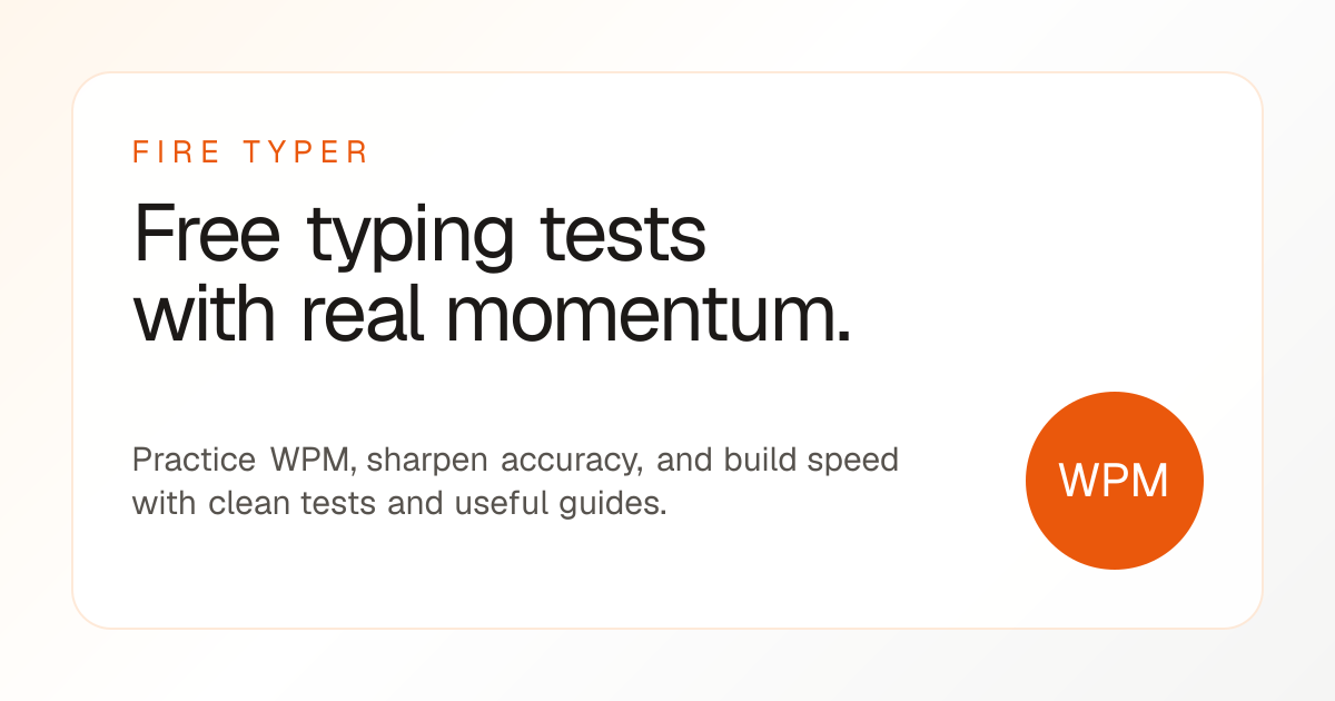 Typing Test and WPM Practice | Fire Typer